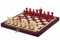 Sunrise Chess Klein Königliches Schachset in Kirschrot – Exquisite Handwerkskunst in kompakter Form