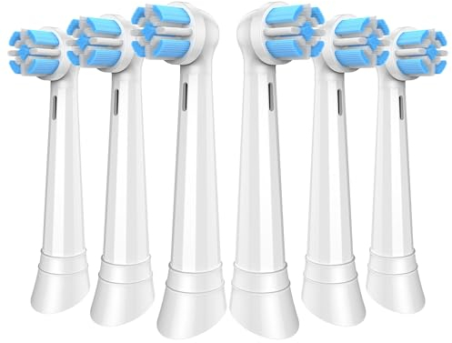 6er MERUYOO Ersatzbürsten Kompatibel mit Oral B iO 10/9/8/7/6/5/4/3 aufsteckzahnbürsten (weiß)