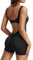 ZAAYO Damen Workout Jumpsuits Shorts Sexy Backless Gym Bodycon Scrunch Butt Yoga Bodycon One Piece Full Body Suit Stretch Elegant Jumpsuits Schwarz Small