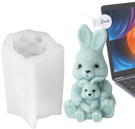 Moule en Silicone pour Lapin, Moule en Silicone pour Lapin,Moules créatifs pour la Fabrication de Bougies en Forme d'animaux Mignons | Moules de Cire de Bougie d'argile de plâtre de Moulage de