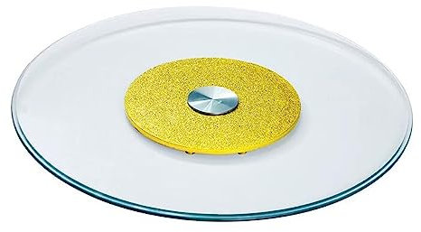 Plato Giratorio Lazy Susan De Vidrio Templado, Mesa De Comedor Redonda, Plato Giratorio De Mesa Grande para Servir, Bandeja Giratoria Transparente, con Centros De Mesa con Cojinetes Silenciosos