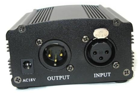 Abaodam Kompaktes Aus Schwarzem Aluminium Mit XLR-Kabel Und Adapter Für Kondensatormikrofone Zur Musikaufnahme Professionelles Netzteil Mit Led-anzeige Für Symmetrische Eingangs Und Ausgan