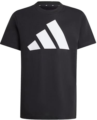 adidas Unisex Kinder Essentials BIG Logo T-Shirt, Black/White, 13-14 Years