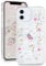 L-FADNUT for iPhone 13 Pro Case, Cute Real Dried Flowers with Sparkle Glitter Design, Clear Shockproof Handmade Pressed Floral Phone Case Silicone Bumper Protective Cover for Women Girls Pink