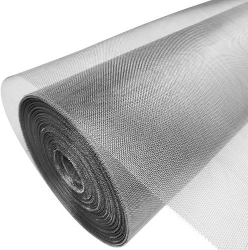 304 Stainless Steel Window Screen Mesh, 47 in X 98 Ft Metal Woven Wire Mesh, Easy to Cut and Install, for Home Office Screen Replacement