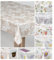 laro Wachstuch-Tischdecke Wachstischdecke Gartentischdecke, Muster:Blumenornament Beige Weiß, Größe:140x300