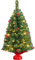 Yaheetech 90cm Mini Árboles de Navidad Artificiales 96 Ramas con 50 Luces LED Blanca cálida y 60 Bayas Rojas para Decoración Navideña en Casa Oficina