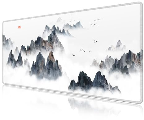 LL-COEUR Large Tapis de Souris à Bords Cousus 100x50x0,3cm, XXL Étanche Gaming Mouse Pad Améliore la Précision et la Vitesse (1000x500x3mm, Paysage 4)