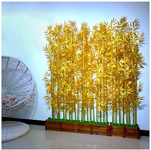 LYDZT Raumteiler, künstlicher Bambusbaum mit Holzsockel, Bühnen-/Eröffnungsdekor, Kunstpflanzen, Goldener Innenteiler, 31,5 39,3 47,2 59 70,8 hoch (Farbe: 80 cm H Bambus, Größe: 80 cm Ba
