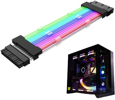 Rgb, Cavi di alimentazione, Rgb indirizzabile, Cavo di prolunga Pc, Componenti interni per connettore scheda madre, Alto potenziamento della luce a led personalizzabile, 1x24p Atx, 14.5 pollici