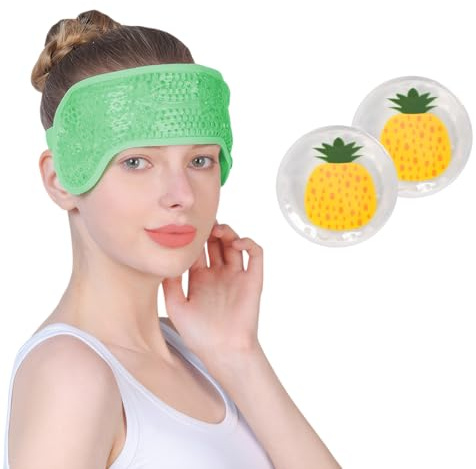 3 Stück Kühlakku Heiß- und Kalt-Eisbeutel zur Schmerzlinderung, wiederverwendbare Gel-Eisbeutel für verletzungen, Fieber, Weisheitszähne, müde Augen, Kopfschmerzen, Gel-Perlenwickel