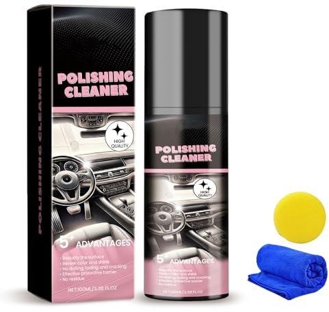 Nettoyant Voiture Interieur, Produit Nettoyage Voiture Interieur, Nettoyant Cuir Plastique pour Interieur de Voiture, Nettoie, protège Tableaux de Bord, Volants, Entretien Cuir auto-100ml (1 Pcs)