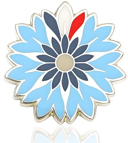 Pins Bleuet | Broche Fleur | Broche Costume Homme | Pin's Étoile | Pins Costume Homme | Pin Tricolore Argenté