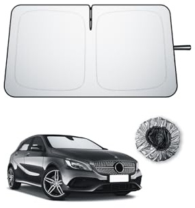BIBIBO Compatible con Mercedes Benz Clase A W177 2020-2025 2026, protección Solar, protección UV, Parabrisas Delantero, sombrilla de Coche, Tela sin Arrugas, Parasol Interior, Accesorio de Clase A