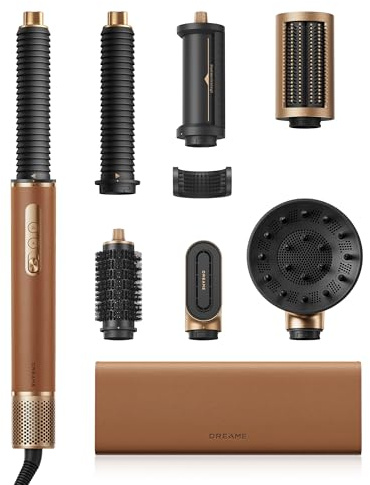 DREAME AirStyle Pro 2, 7-in-1-Hairstyler, Schnelltrocknend | 2 Lockenaufsätze, Volumen für das Haar, glättende Bürste, Frizz-Reduzierung, Lederset, Airflow-Styling, Magnetdesign