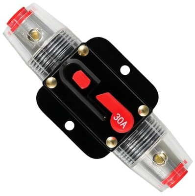 30A Disjoncteur Interrupteur, Disjoncteur à Réarmement Manuel pour Auto | 30Amp Auto Coupe-circuit Protection de Voiture 12V-24V, Fusible Réarmable, Étanche, pour Son Audio Voiture RV