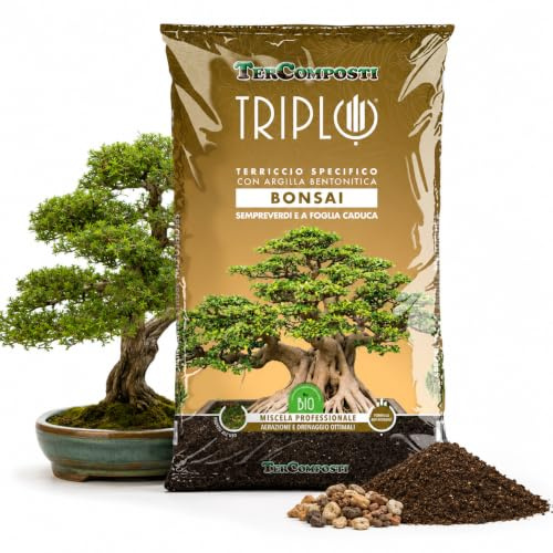 Terriccio Bonsai (10lt) con Argilla Bentonitica per Sempreverdi | Anti-ristagno, con sabbia di lapillo, torba di sfagno, concime organo-minerale NPK, per rinvaso e aerazione radicale
