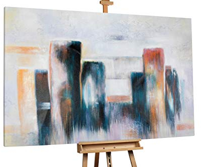 KunstLoft® XXL Gemälde 'Brauner Achat' 180x120cm | original handgemalte Bilder | Abstrakt Braun Beige | Leinwand-Bild Ölgemälde einteilig groß | Modernes Kunst Ölbild