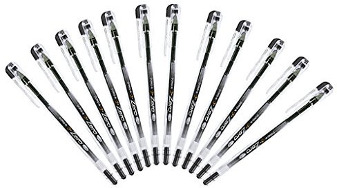 BXT Ultra Fine Point Gel Ink Rollerball Pen Set 12 Pack Sketch Drawing Pen Black Ink