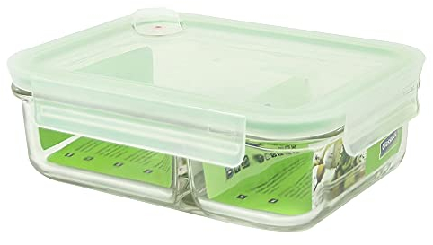 GLASSLOCK (MCRK-092A Rechteckige Vorratsdose aus temperiertem Glas mit Ventil (920ml) Box-to-go Air Type - Mikrowellengeeignet
