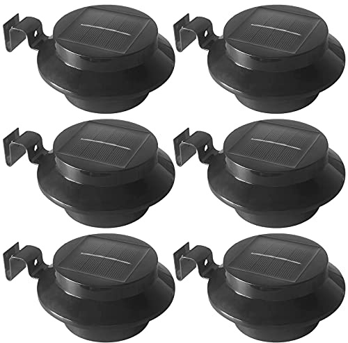ZABY Lampes de Gouttière Extérieures, Auto Marche/Arrêt Éclairage Solaire de Clôture, Lampes Solaire Décoratif Étanche pour Terrasse, Patio, Jardin, Voie S'accès (6 Paquets)