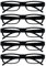The Reading Glasses Company OPULIZE ACE Lesebrille für Damen und Herren - 5er-Pack - Schmaler Rechteckiger Rahmen - Komfort Federscharniere - Kratzfest - Schwarz +3.00
