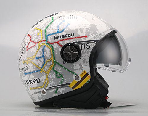 AL Helmets - CASCO DEMI-JET MOD. 101/BIS SUBWAY MISURA M - DOPPIA VISIERA
