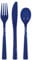 Unique Party- Assorted Plastic Cutlery Set | Navy Blue | 18 Pcs. Lot de Couverts en Plastique, 39524, Bleu Marine, Pack of 18