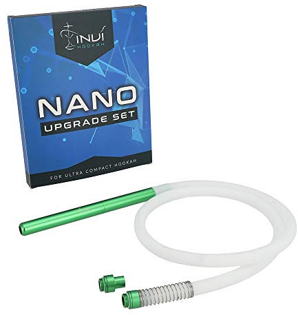 INVI® Nano Shisha Schlauch Upgrade Set Aluminum | Das Zusatz-Set für schöne Momente zu zweit | Passend Nano-Reise-Shisha (Grün)