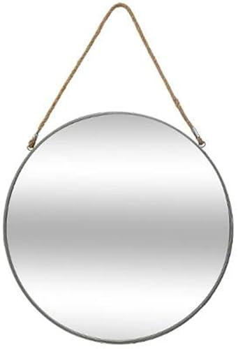 Paris Prix Atmosphera Créateur d'intérieur - Miroir Rond en Métal Corde 55cm Gris