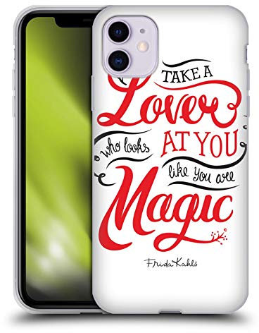 Head Case Designs Offizielle Frida Kahlo Liebende Weiss Typografie Gel Handyhülle Hülle [Militärischer Schutzgrad] Kompatibel mit Apple iPhone 11