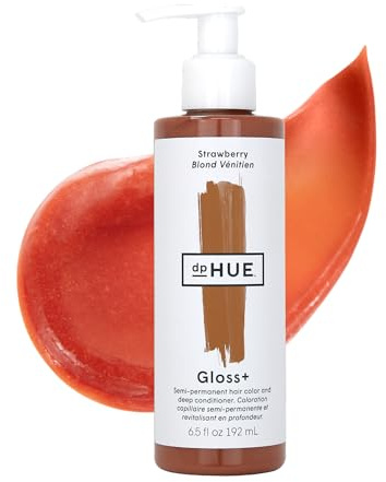 dpHUE Gloss+, Strawberry - Boosts Fading & Faded Hair Colour - 8-12 Applications per Bottle - Lasts Up to 8 Washes