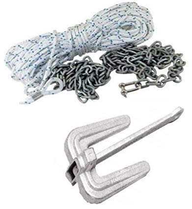 PIMAR marine equipment Kit ORMEGGIO Ancora Catena Cima per Barca Hall in Acciaio Fuso ZINCATO (6)