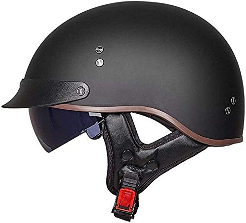 MAMAO Jet Moto Casque Bol, Open Face Classic Sun Casque Moto Jet Vintage,- ECE Homologué en pour Scooter Chopper - Casque De Moto Homme Et Femme Pilot Demi-Jet,pour Toutes Les Saisons