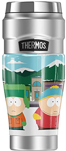 South Park Cartman, Stan, Kyle, Kenny Town Pose THERMOS STAINLESS KING Stainless Steel Travel Tumbler, Vacuum insulated & Double Wall, 16oz