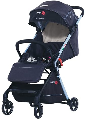 Baciuzzi, Passeggino Compatto con Chiusura Automatica a Scatto e Ruote Ammortizzate, BS Baby Blue