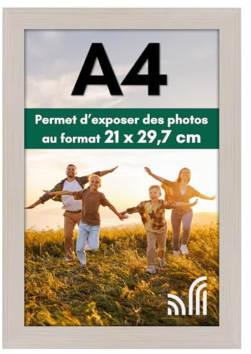 Americanflat A4 Picture Frame in Light Wood - Engineered Wood with Shatter Resistant Glass - Horizontal and Vertical Formats for Wall and Tabletop