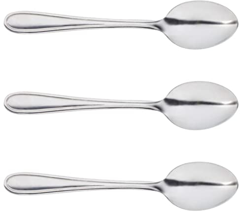 Tradineur - Set de 3 cucharas soperas de acero inoxidable, cucharas de mesa clásicas para sopas, caldos, potajes, 19,5 cm