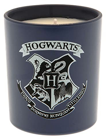 Harry Potter Kerze Hogwarts schwarz/blau/weiß, aus Wachs, in Geschenkverpackung.