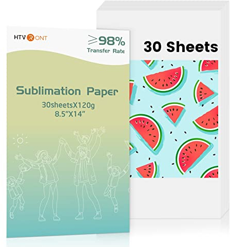 HTVRONT Sublimation Paper 8.5x11 inches, 8.5x14 inches - 30 Sheets, Compatible with Inkjet Printer, Easy to Transfer for T-shirts, Mugs, Tumblers