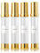 Golden Airless Pump Bottle Travel Set with Box - Refillable Empty Cosmetic Bottles for Liquids Such as Hand Soap, Toner, Foundation, Hair Oil, Lotion and Cream, Golden, 30 ML, Casual