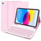 YUEJIDZ Case with Keyboard for iPad A16 11th Generation 11 2025/10th Generation 10.9 2022,Leather Cover with Detachable Magnetically Bluetooth Keyboard(UK Layout,QWERTY) for iPad 10th/11th Gen,Pink