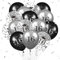 Luftballon 16. Geburtstag Deko 15 Stück Schwarz Silber Ballons-16 Jahre Geburtstagsdeko Birthday Deko Latex Konfetti Ballon für Kinder Jungen Mädchen 16. Jubiläum Geburtstag Party Dekoration 12Zoll
