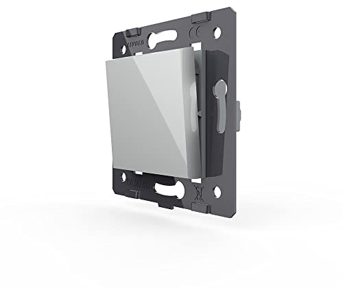 Innenleben 1 Gang Lichtschalter und Wechselschalter Wippschalter Grau Ein-/Ausschalter 1-Fach ohne Glasblende