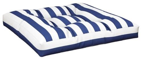 vidaXL Palettenkissen, Kissen für Gartenmöbel Hocker Sofa, Wasserabweisendes Sofakissen, Sitzkissen Palettenpolster, Blau Weiß Gestreift Stoff