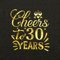 Servietten 30. Geburtstag - 50 Stück Happy Birthday 33x33cm - Cheers To 30 Years Papierservietten - Schwarz Gold Tischdeko