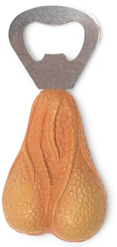 MIJOMA - Origineller und Lustiger Metall-Flaschenöffner mit Unkonventionellem Sexy Hodensack-Griff – Aus Hochwertigem Kunststein, Ideal Für Jede Party - 9x4,5cm. (Hautfarben)