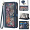 Phone Case for iPhone 15 Pro Max 6.7 inch Wallet Cover With Screen Protector Crossbody Wrist Strap Flip Pattern Zipper Card Holder Stand Cell iPhone15promax 5G i Phone15Max Plus iPhone15 ProMax Blue