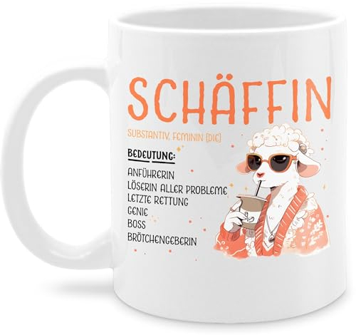 Tasse Tassen 325ml - Job & Beruf - Schäffin I Chefin Geschenk I Anführerin I Leiterin I Vorgesetzte I Lustig I Witzig I Weihnachten - 325 ml - Weiß - kaffeebecher sprüche arbeit schaf haferl