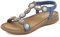 Meik Mangni Donna Sandali Piatti Estive Bohemia Pantofole Infradito da Spiaggia Ciabatte Antiscivolo Punta Aperta B Blu 38 EU